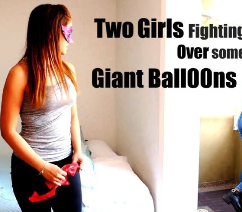 Two Girls Fighting Over Some  Balloons