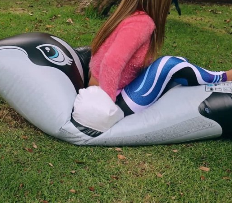 Public Sit to pop Whale &  Deflating  Looner Alexis -