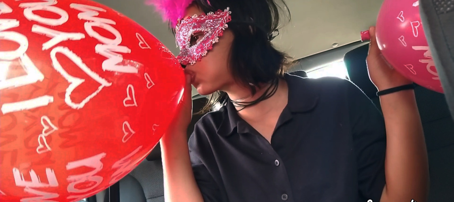 Sarah sitting to pop inside the vehicle 